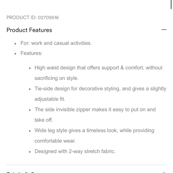 HALARA HIGH WAISTED SIDE TIE INVISIBLE ZIPPER WIDE LEG PANT LARGE - Picture 4 of 9